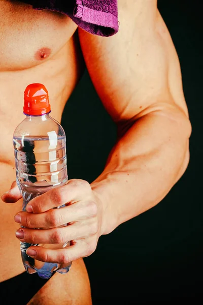 Mannelijke fitness, gezonde leefstijl en voeding — Stockfoto
