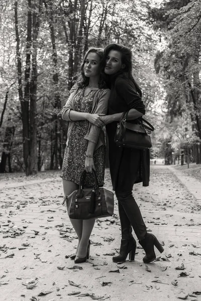 Copines dans le parc d'automne — Photo