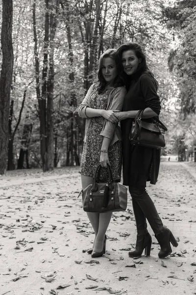 Novias en el parque de otoño — Foto de Stock