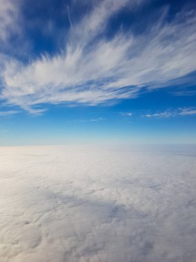 Uçak, güzel arka plan gökyüzünden