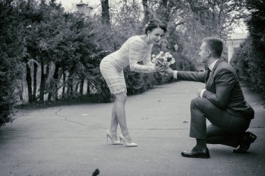 Düğün, yürüyüş, damat ve gelin
