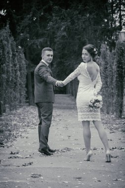 Düğün, yürüyüş, damat ve gelin