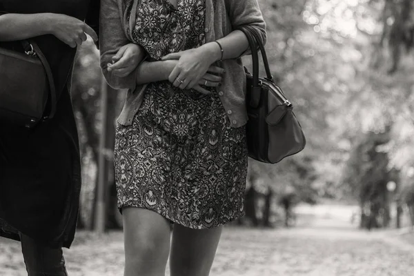 Copines dans le parc d'automne — Photo