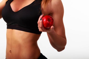 Fitness. Hafif bir arka plan üzerinde bir kız figürü spor.