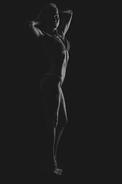 Alívio, menina aptidão muscular — Fotografia de Stock