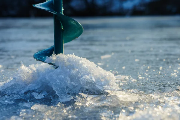 Pêche sur glace. Pêche d'hiver — Photo