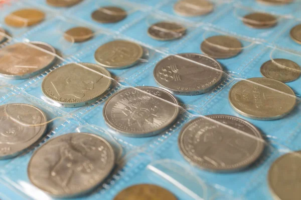 Verzamel munten. Numismatiek. Collectie. — Stockfoto