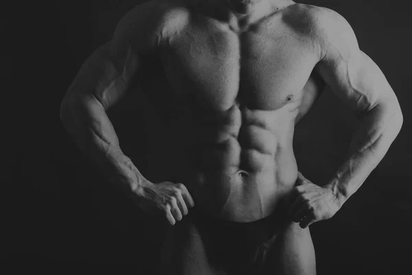 Bakgrunden på bodybuilding och manliga kroppen — Stockfoto