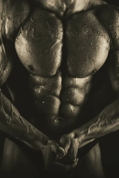 Hintergrund zum muskulösen männlichen Körper — Stockfoto