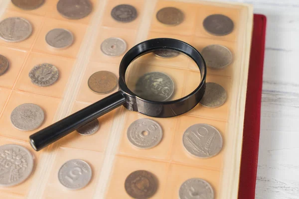 Recolha moedas. Numismática. Recolha . — Fotografia de Stock