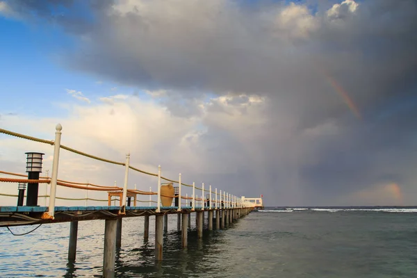 Longest pier on the beach — Stock Photo, Image