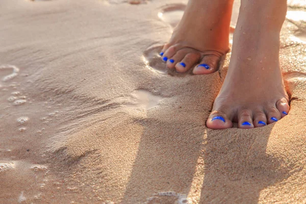 바다 모래에 아름 다운 페디큐어 — 스톡 사진
