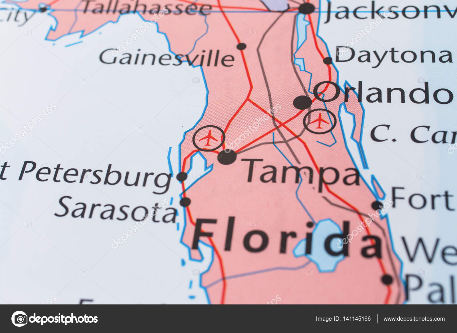 Map of Florida Travel concept background. — Stock Photo © aallm 141145166