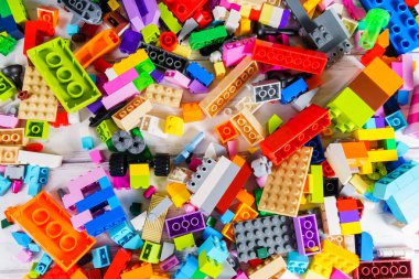 Vinnitsa, Ukrayna - 15 Ocak 2017: Lego blokları - plastik eksilerini.