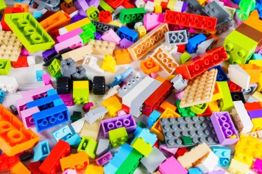 Vinnitsa, Ukrayna - 15 Ocak 2017: Lego blokları - plastik eksilerini.