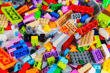 Vinnitsa, Ukrayna - 15 Ocak 2017: Lego blokları - plastik eksilerini.