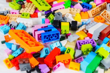 Vinnitsa, Ukrayna - 15 Ocak 2017: Lego blokları - plastik eksilerini.