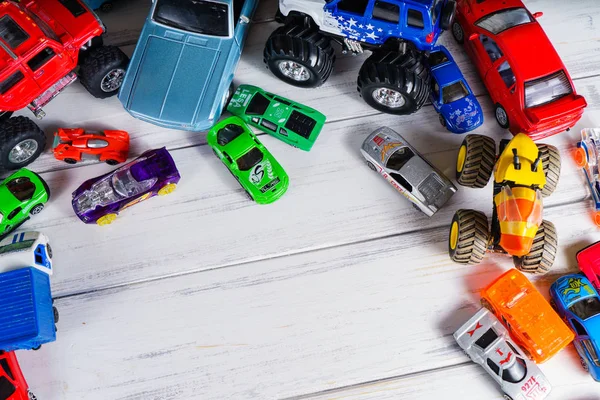 Brinquedo modelo carros, fundo — Fotografia de Stock
