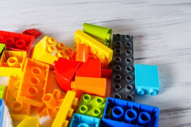 Vinnitsa, Ukrayna - 15 Ocak 2017: Lego blokları - plastik eksilerini.