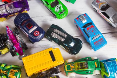 Vinnitsa, Ukrayna - 15 Ocak 2017: Birçok küçük oyuncak carsl