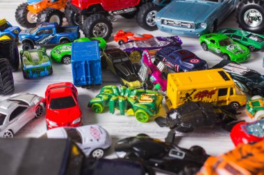 Vinnitsa, Ukrayna - 15 Ocak 2017: Birçok küçük oyuncak carsl