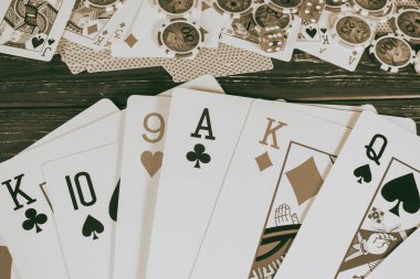 Vinnitsa, Ukrayna - 15 Ocak 2017: poker oynamaya hazır