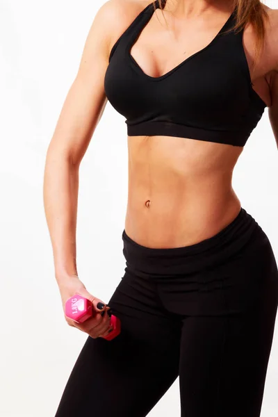 Σέξι αθλήτρια σε ανοιχτόχρωμο φόντο. — Φωτογραφία Αρχείου