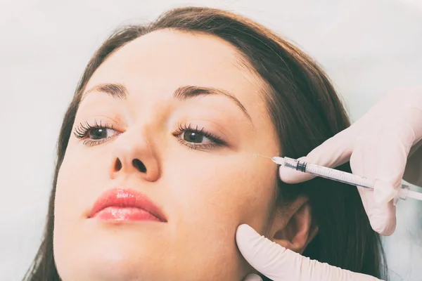 Cosmetic injections to the face — Stock Photo, Image