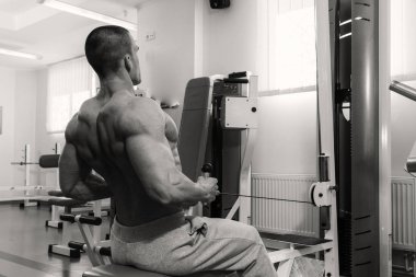 Seksi genç erkek vücut geliştirmeci kas gövde