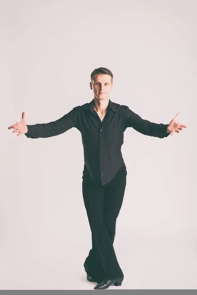 Man Ballroom dancer on a light background. — Stock Photo, Image