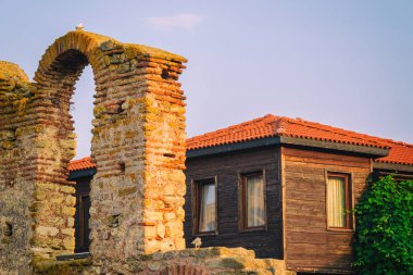 Nessebr, Bulgaristan - 18 Haziran 2016:Ancient mimari Bulgaristan