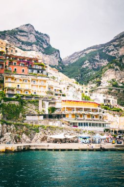 Positano, İtalya - 18 Haziran 2015:Positano sahil
