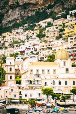 Positano, İtalya - 18 Haziran 2015:Positano sahil