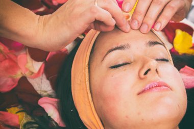 Kozmetik. Spa yordamı kıza.