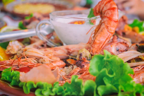 Assorted seafood,  tasty food. — Stock Photo, Image