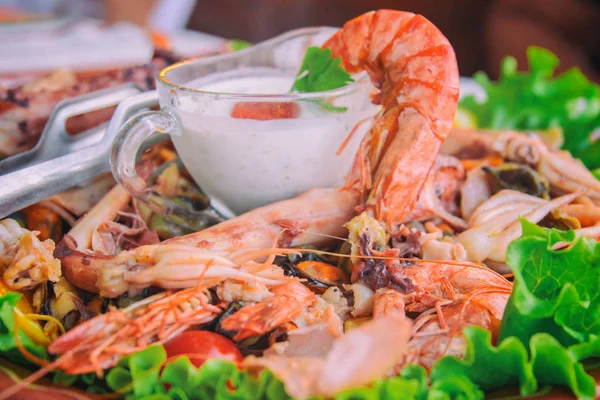 Assorted seafood,  tasty food. — Stock Photo, Image