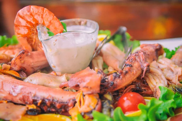 Assorted seafood,  tasty food. — Stock Photo, Image