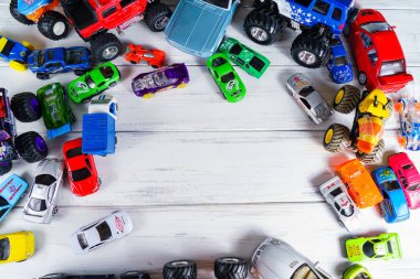 Vinnitsa, Ukrayna - 18 Ocak 2017: oyuncak model arabalar, adam