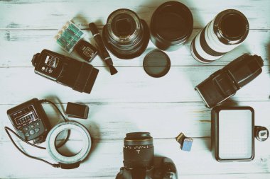 Vinnitsa, Ukrayna - 17 Ocak 2017: Fotoğraf Ekipmanları için