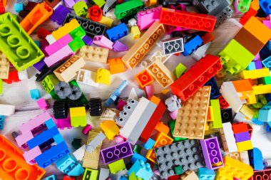 Vinnitsa, Ukrayna - 15 Ocak 2017: Lego blokları - plastik eksilerini.