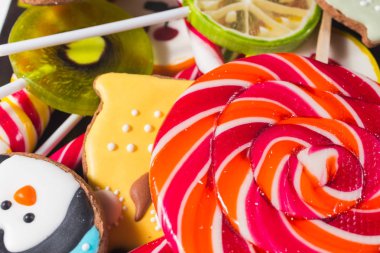 Bir sürü renkli Şeker