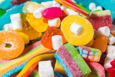 Arka plan ile çeşitli renkli şeker