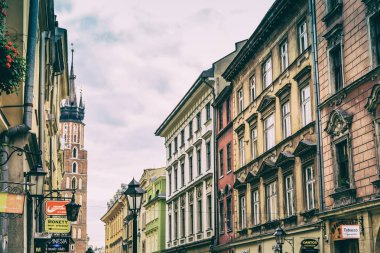 Krakow, Polonya - 15 Eylül 2016: Krakow güzel sokaklarında