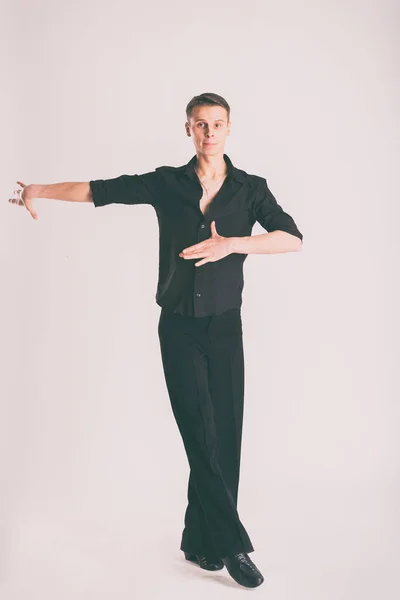 Man Ballroom dancer on a light background. — Stock Photo, Image