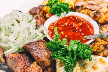 Soğuk kesim. Lezzetli yemekler.