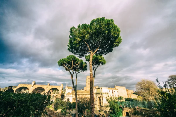 Roma Forumu, bir dönüm noktası güzel şehir. — Stok fotoğraf