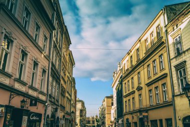 Krakow, Polonya - 15 Eylül 2016: Krakow güzel sokaklarında