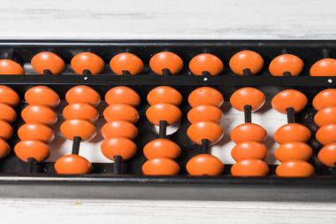 Masanın üzerine zihinsel aritmetik, abaküs.