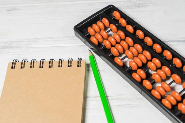 Masanın üzerine zihinsel aritmetik, abaküs.