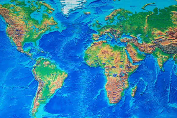 Mapa del mundo físico fondo — Foto de Stock